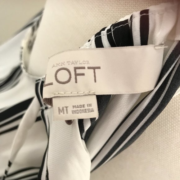 NWOT Loft Black & White Stripe Medium Tall Maxi Dress - Picture 9 of 11